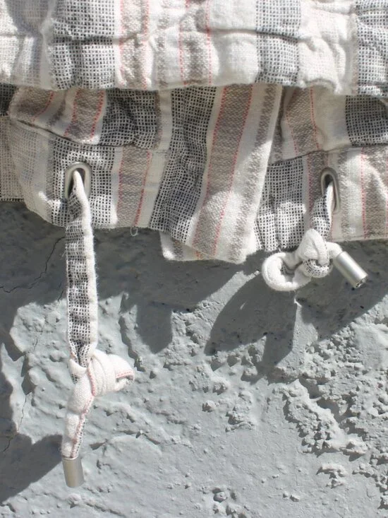 Jones New York Women's Striped Linen Blend Button Front Jacket Small Drawstring - Picture 5 of 8